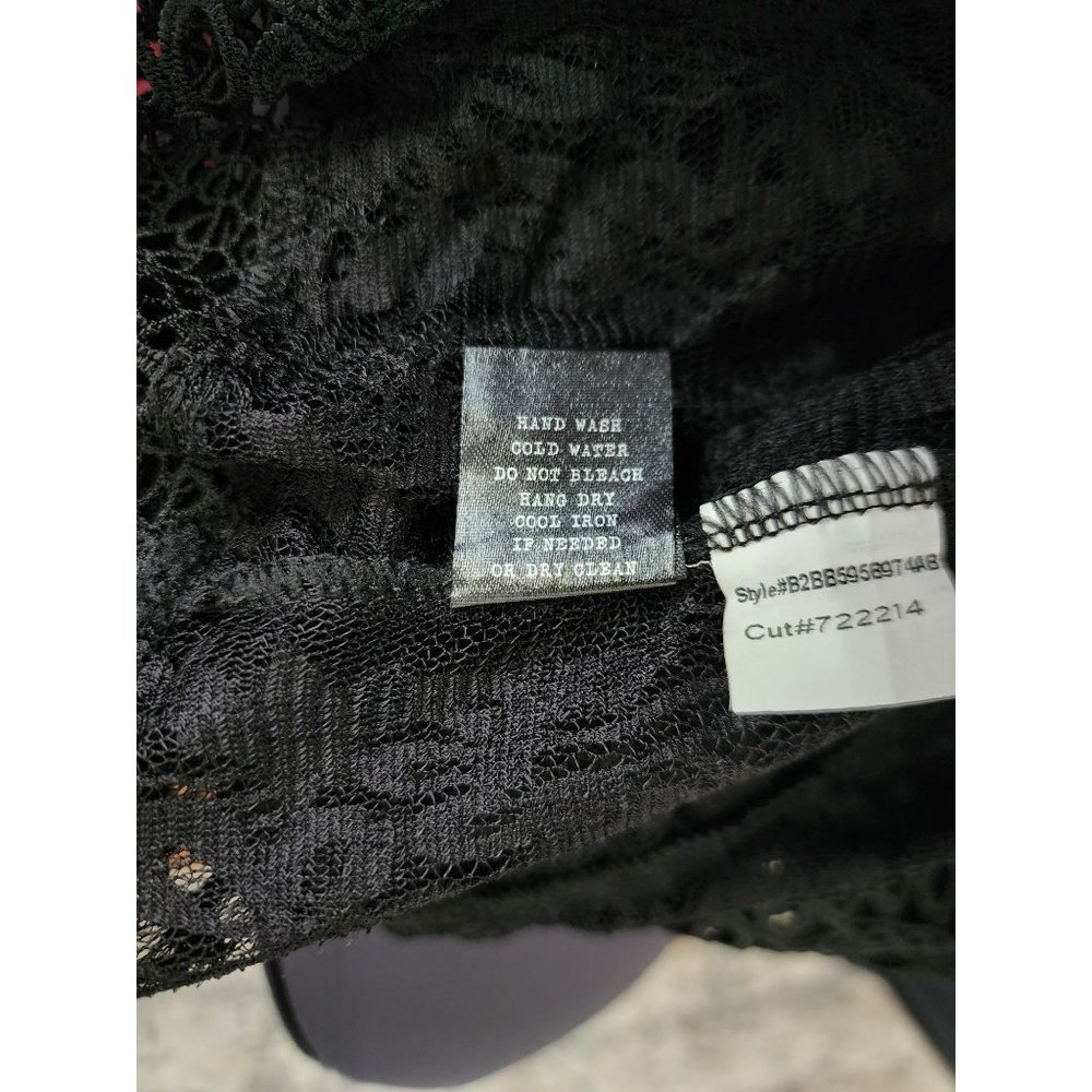 Adiva Women's Black Lace Long Sleeve Blouse Size Small New With Tags - Picture 9 of 13